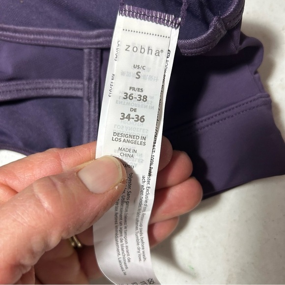 New Zobha Women’s Sports Bra Purple Small BNWT - Picture 6 of 7